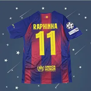 25 26 Home Red Blue 11# Raphinha Short sleeve Soccer jersey