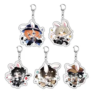 Bungo Stray Dogs Keychain, Nakahara Chuya, Nakajima Atsushi, Ryunosuke Akutagawa, Dazai Osamu, Edogawa Rampo, Acrylic Keychain