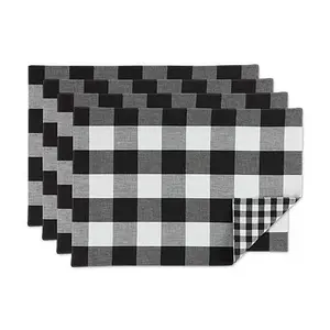 Design Imports 4-pack Reversible Gingham/Buffalo Check Placemats