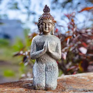 1pc Handcrafted Cement Buddha Statue - Perfect For Garden Decoration And Zen Ornaments!