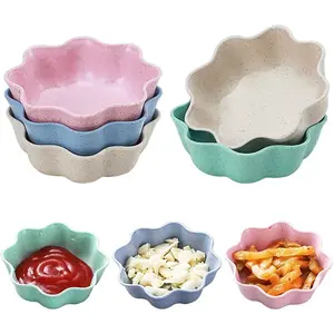 8 Pack Dipping Sauce Dish Seasoning Dish (Length: 2inch, height: 1inch) Soy Sauce Dishes Plastic Dipping Bowls Multicolor Mini Appetizer Plates