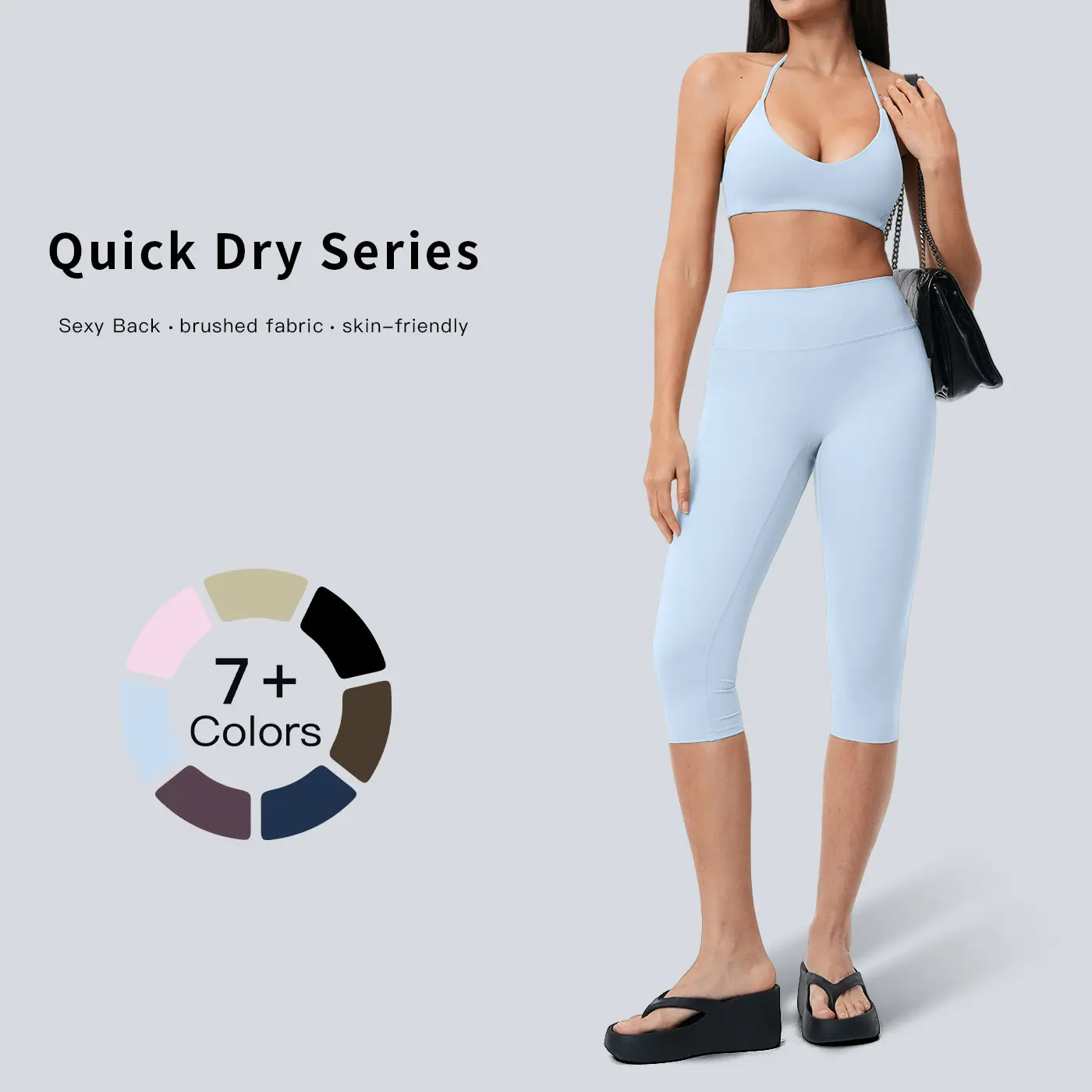 Tenwolf Women’s Sports Fashion Casual Tight Yoga Wear, European & American Style, Quick Dry, Summer Versatile Training Fitness Set, Fitness Training, Matching Activewear Set