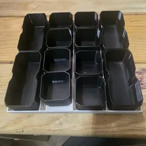 Custom Printed Stackable Large-Size Tray with Bins, Modern Home Organizer Containers for Open Storage