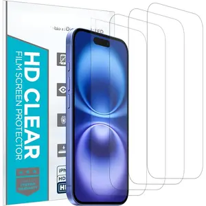 16 Screen Protector 6.1 inch -  Clear Film,  Display Protection,  Clear Clarity, Easy Installation, , 4 Pack