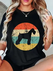 100% Cotton Schnauzer Shirt - Vintage Retro Schnauzer Dog T-Shirt T-Shirt