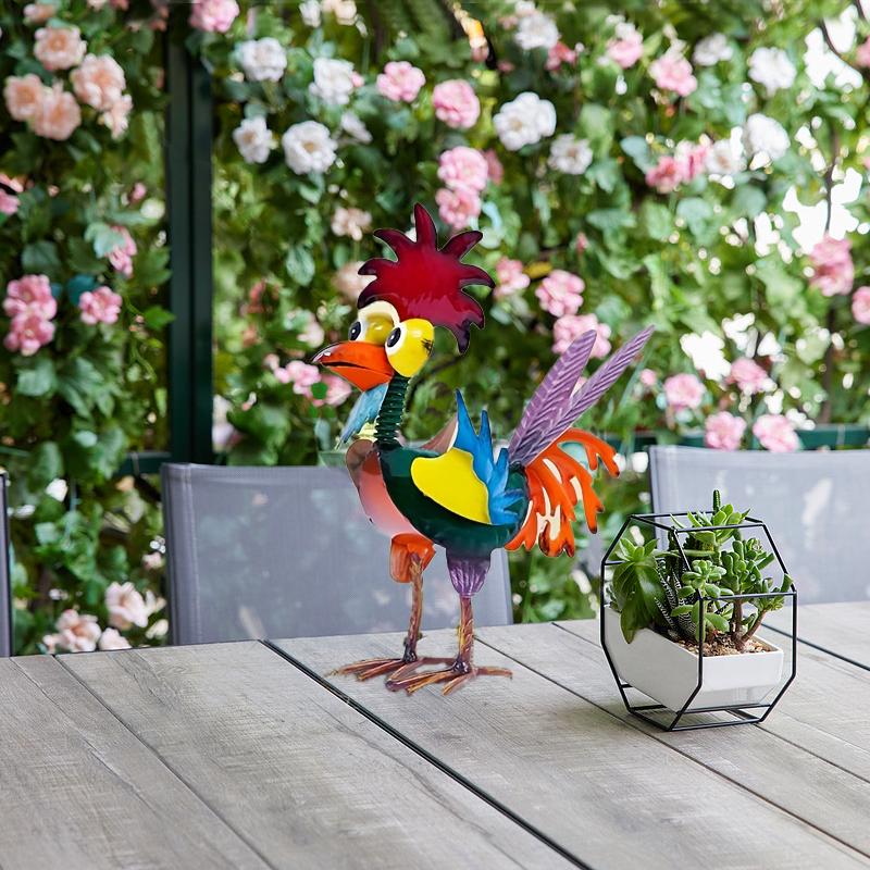 Metal-Strange Bird Outdoor Statue,Multi-color Animal Art Courtyard Decoration,Tabletop Ornaments Statue Decoration Crafts for Outdoor Lawn,Courtyard,Garden Sculptures Statues
