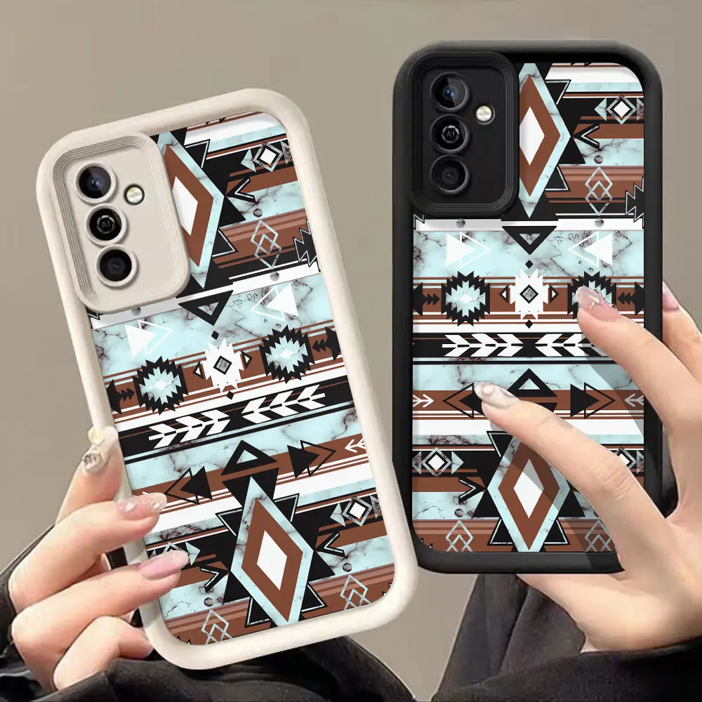Aztec phone case for Samsung S26/S25/S23/S24/S22/S21/NOTE20/PLUS/ULTRA/FE/A54/A53/A52/A36/A35/A34/A33/A17/A16/A15/A14/A13phone cover soft shockproof protective Shell Protection Protection Western Gift Cowgirl Smartphone Casing