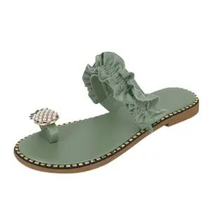 Pineapple Pearl Beach Slides Flat Toe Casual Womens Slippers Walking Shoes Footwear True to Size Comfortable Fit