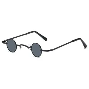Retro Small Round Metal Frame Sunglasses Vintage Circle Steampunk UV400 Unisex Colorful Fashion Shades