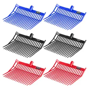 VEVOR 6PCS Manure Fork Replacement Head, 18 Angled Tines Horse Manure Fork Head, Durable Plastic Pitchfork Heads, Horse Mulch Rake for Picking up Stable Stall Muck Grass Hay Cleaning Farm Work