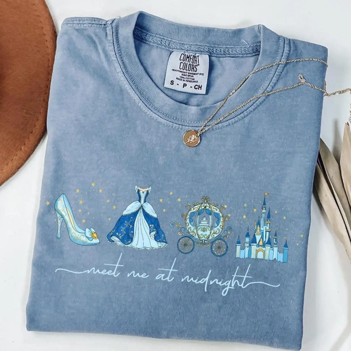 Comfort Colors Meet Me At Midnight Shirt, #Cinderel Inspired Princess Tee, Girls Trip 2026 Vacation Gift Shirt