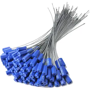 20pcs Security Marking Cable Seals Tamper Proof Steel Wire Seal Numbered Shipping Seals Disposable Pull Tight Self-Locking Cable Seal Truck, Trailers, Cargo, Containers Seal Ties Straps (Blue, 20pcs)