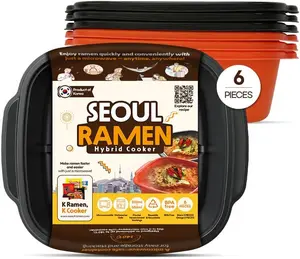 Seoul Ramen Hybrid Cooker Set (6-Pack Mix) – Microwave Ramen Maker Ready in Minutes | BPA-Free, Dishwasher-Safe Bowl for Korean Noodles, Office & Small Kitchen Use