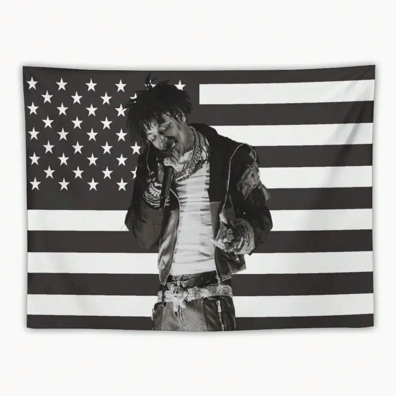 YoungBoy-Inspired Printed Synthetic Tapestry - 3x5 ft Single-Sided Lightweight Hanging Wall Art, Boys' Room Decor Accessory with Printed Image, Soft Skin Contact, Picnic Mat Use