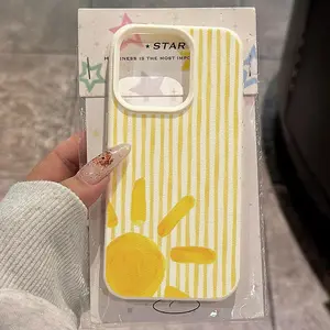 Yellow striped sun pattern for iPhone 17 PROMAX TPU phone case 17/16/16 PLUS/15PROMAX/15PRO/15PLUS/15/14PROMAX/14PRO/14PLUS/14/13PROMAX/13PRO/13/12PROMAX/12PRO/12/11PROMAX/11