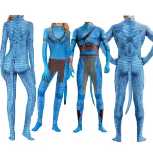 Avatar Halloween Costume For Adult Women Men  Avatar The Way of Water Tail Bodysuit Cosplay Alien Costume Birthday Party Clothes