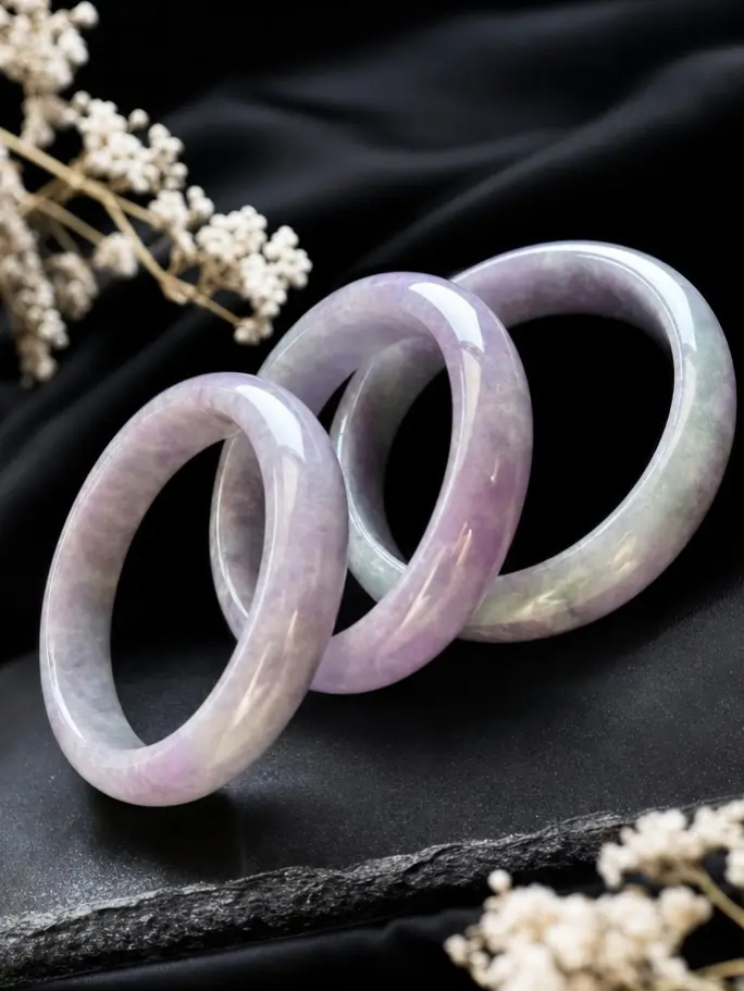 Natural Lavender Jadeite Bangle | Dreamy Lavender Hue | Type A Burmese Jade