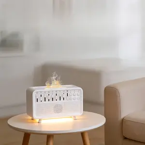 Sleep Bluetooth speaker, white noise sleep device, featuring 8 natural sounds, aromatherapy humidifier function, flame aromatherapy Bluetooth speaker night light, suitable for insomnia, meditation, and meditation