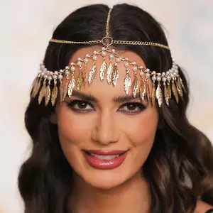 Boho Seashell Head Chain Gold Headpiece Egyptian Head Jewelry Accessories for Women