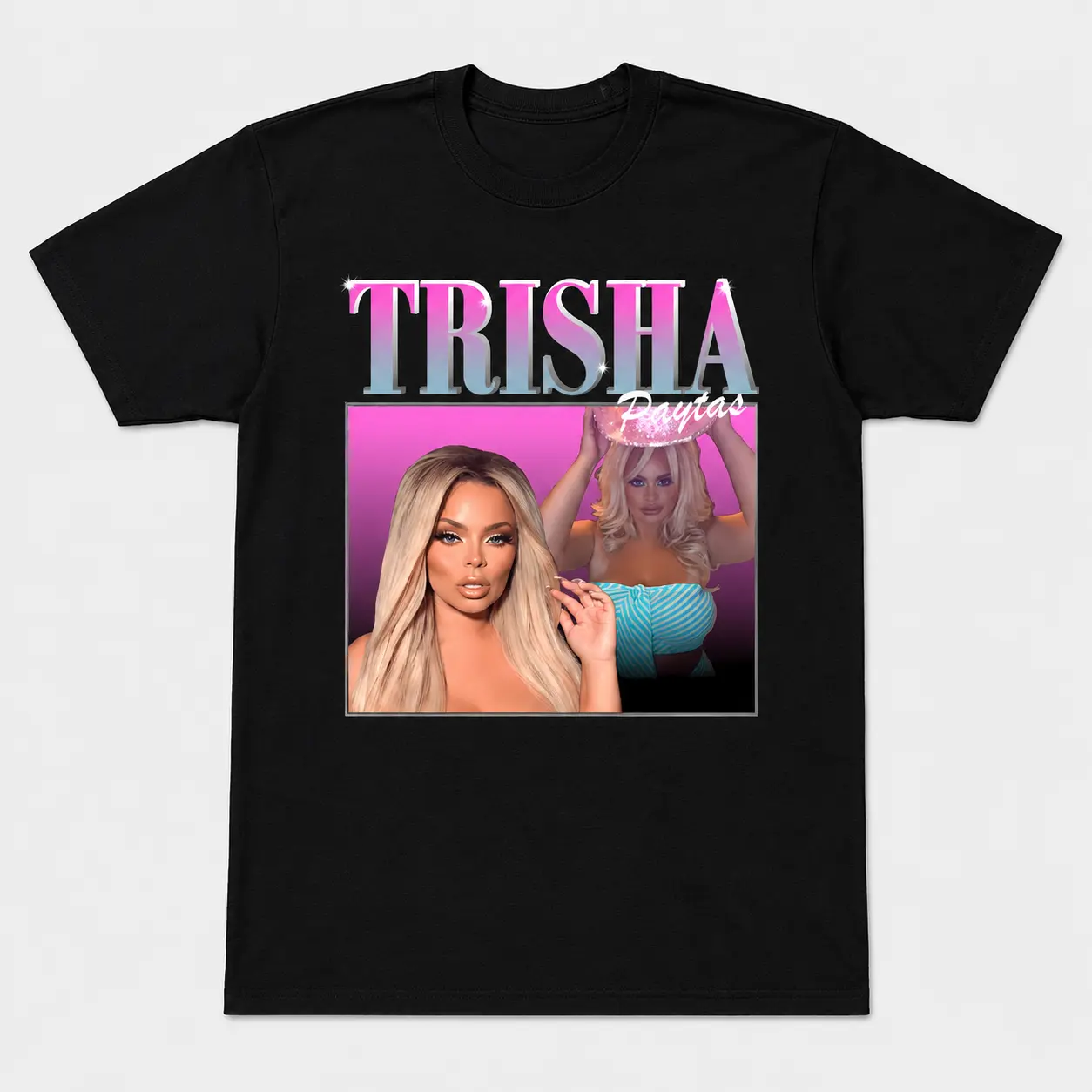 Trisha Paytas Retro Glam Graphic T-Shirt, Y2K Pop Culture Photo Tee, Funny Internet Personality Fan Shirt, Trendy Vintage Style Gift for Men and Women