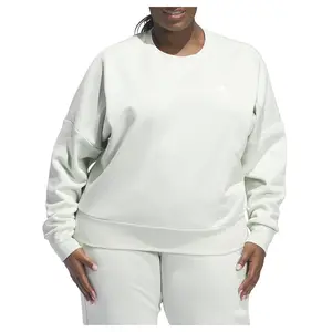 adidas Womens Logo Crew Neck Sweatshirt Plus Casual - Green