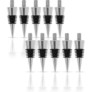 Classic Chrome Style Bottle Stopper with 3/8" x 16 tpi Threaded  For Attaching Hand Made or Lathe Turned Handles (10 Chrome Stoppers)
