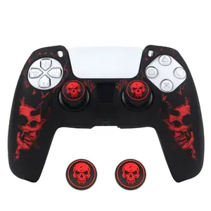 Silicone Cover with 2 Thumb Grips For PS5 Controller Soft Skin Case Anti-Slip Shockproof Dustproof Covers Accessories for PS5, Console Accessories