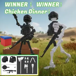 Skull Skeleton Model, Fully Jointed, Soldier Puppet, Military Game Scene Simulation, Ideal Gift for Collectors, Home Desktop Decoration