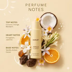 Vanilla Coconut Body Fragrance Mist 240ml | Water-Based Formula, Fresh & Non-Sticky | Fragrance Activated by Touch | Brazilian Summer Vibes for Women