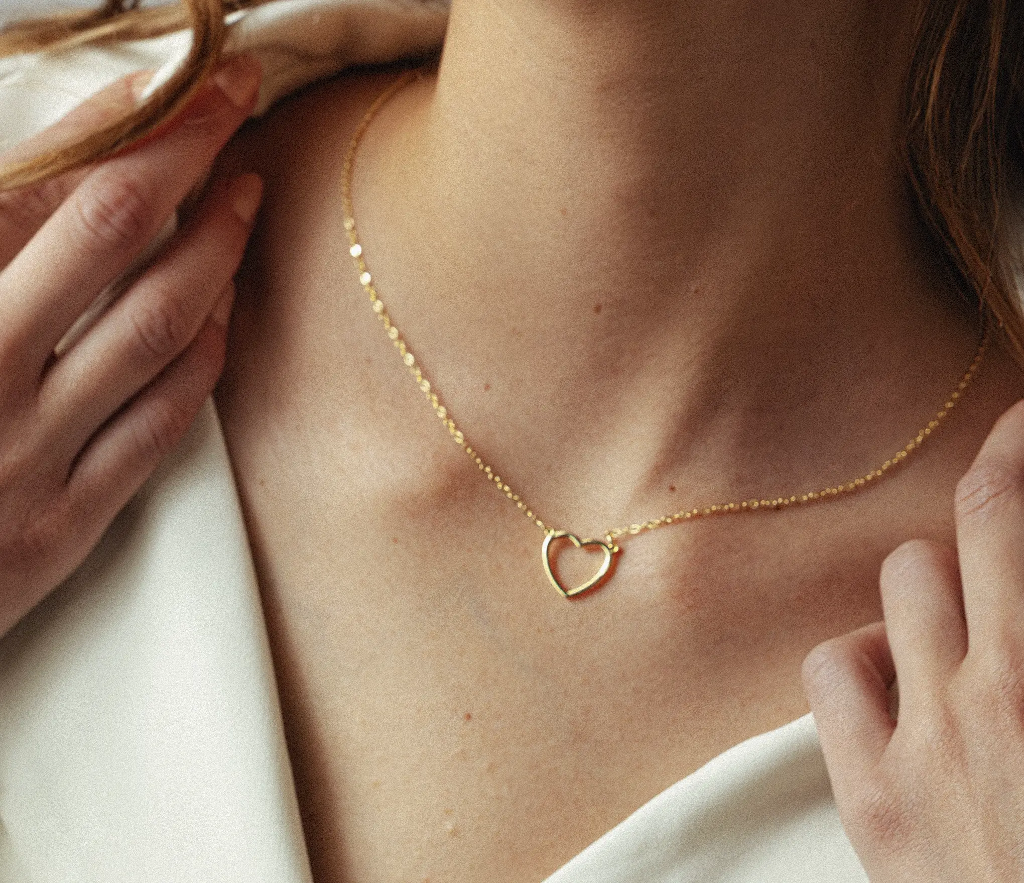 Dainty Heart Pendant Necklace: 14k Gold Plated or 925 Solid Sterling Silver