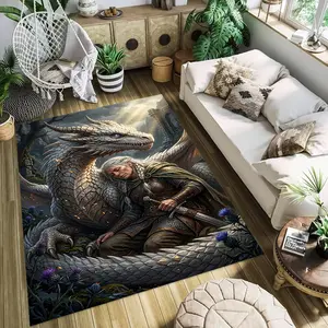 Dragon Knights and Dragons Stylish and creative printed rugs, hallway/balcony rugs, bathroom/entrance doormats, home décor, living room/bedside rugs, Halloween/Christmas/birthday gifts.