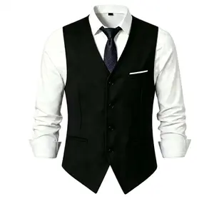 TweedLad 1Pcs Classic men's casual daily business solid color suit vest, suitable for daily wear, weddings, and business.