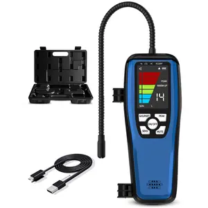 Refrigerant Leak Detector for Heated Pumps, ALD-200 Halogen Leak Detector with Tool Box, Freon Detector and Leakage Tester with Rechargeable Battery for HVAC Car Refrigerator R410A, R407C, R32 HVAC Tool digital meter test light visual  410 a buzzer alarm