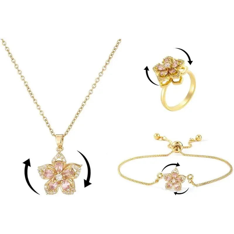 gold pink three-piece set