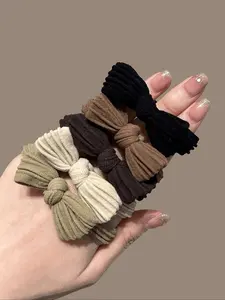 5-Pack Satin Scrunchies for Women, Minimalist Hair Ties for Everyday & Travel, Soft Bow Hair Accessories, Cute Bowknot Design