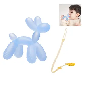 Teething Toy for Baby, Silicone Rocking Teether, Prevent Choking & Odorless, Less Dust and Hair Adhesion, Baby Gift(Blue)