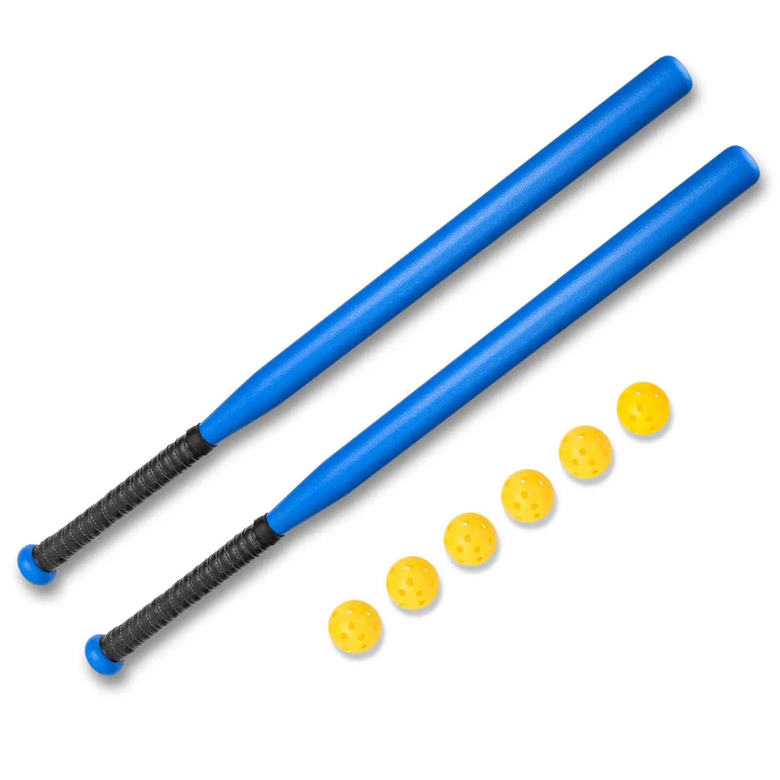 Hikeen Baseball Bat Set - 2 Durable 32 Inch Plastic Bats & 6 Lightweight Balls - Non-Slip Handle for Practice & Kids - Perfect Gift indoor play
