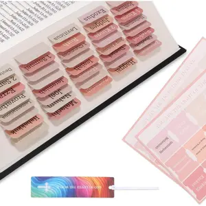 Bible Tabs for Women, Men and Kids-75 Tabs, Pink Bible Tabs for Study Bible, Bible Book Tabs, Bible Index Tabs, Bible Study Supplies