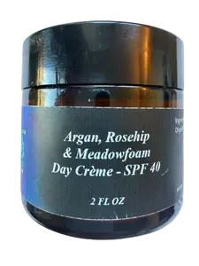 Argan Rosehip  Meadowfoam Day Creme -SPF 40, 2 oz