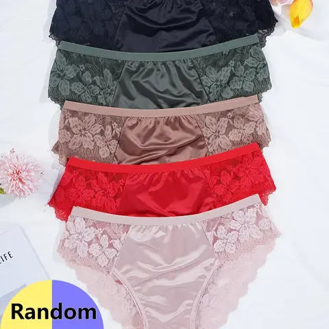 Random Color Women's Floral Lace Panty, Soft Comfy Breathable Knicker for Daily Wear, Underwear for Women, Trim Lace Panty, Lace Underwear Panties, Breathable Comfy Innerwear