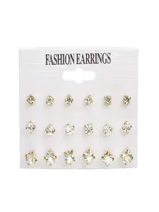 Rhinestone Decorated Stud Earrings Set, Fashionable Earrings for Women & Girls, Trendy All-match & Exquisite Jewelry for Birthday Gift, Studs Earrings