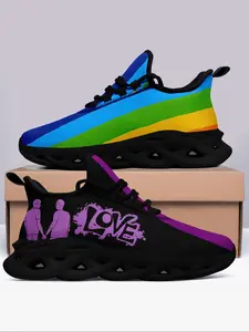 LGBT Pride Month Men's Sneakers, Casual Comfortable Soft Bottom Sneakers for Women, Breathable Tennis Shoes for Daily Wear