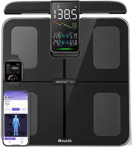 Ovutek 8-Electrode Smart Body Scale, 57 Full Body Composition Analyzer, 5.3 Inch Large Color Display Digital Bathroom Scale, Accurate Weight BMI Body Fat Muscle Mass Monitor, Supports Up to 500lbs