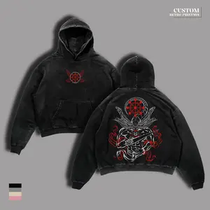 Mahoraga T-Shirt & Hoodie – Vintage Washed Oversized Jujutsu Kaisen Anime Graphic Tee, Dark Cursed Spirit Streetwear, Heavy Cotton Acid Wash Unisex Apparel