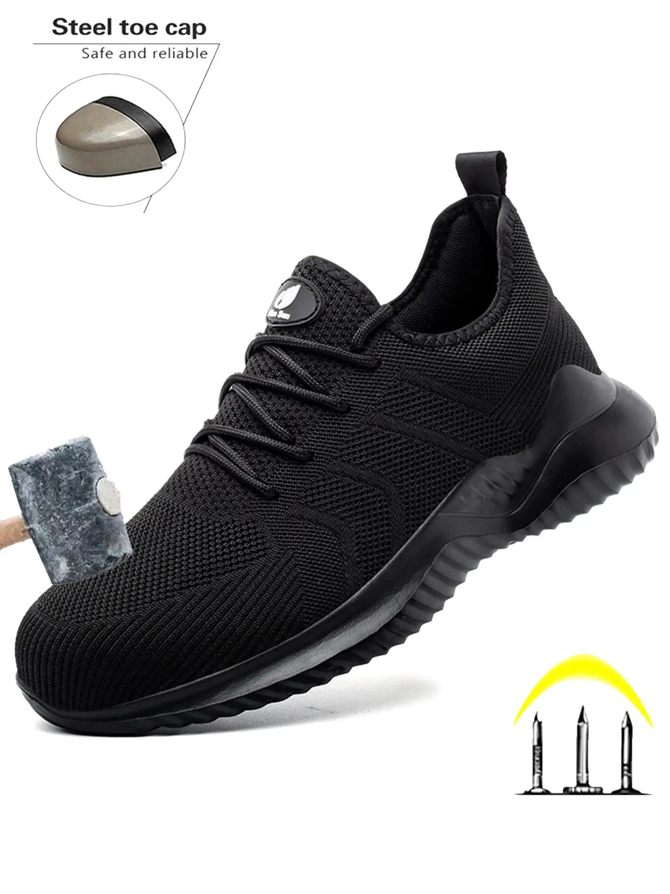 Steel Toe Shoes for Men Work Shoes Safety Footwear Lightweight Safety Sneakers with Puncture Resistant Anti-smash Comfortable fashion Indestructible Shoes for Construction Warehouse Work Steel Toe Cap Safety Work Boots