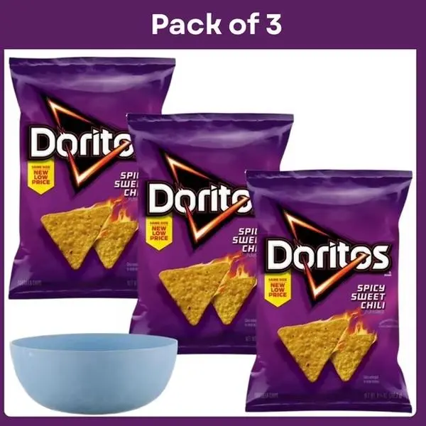 Tortilla Chips Spicy Sweet Chili Flavored 2.625 oz Bag 3 pack