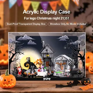 Acrylic Display Case for Tim Burton's The Nightmare Before Christmas, Dustproof Display Box Compatible with 21351 (ONLY Box, NOT Model)