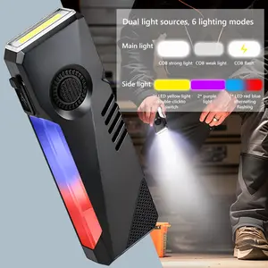 Edc Mini Magnetic Charging Flashlight, 6-Speed Dimming, High Brightness, Ultra-Thin Design, Type-C Interface, Magnetic Double Fixation
