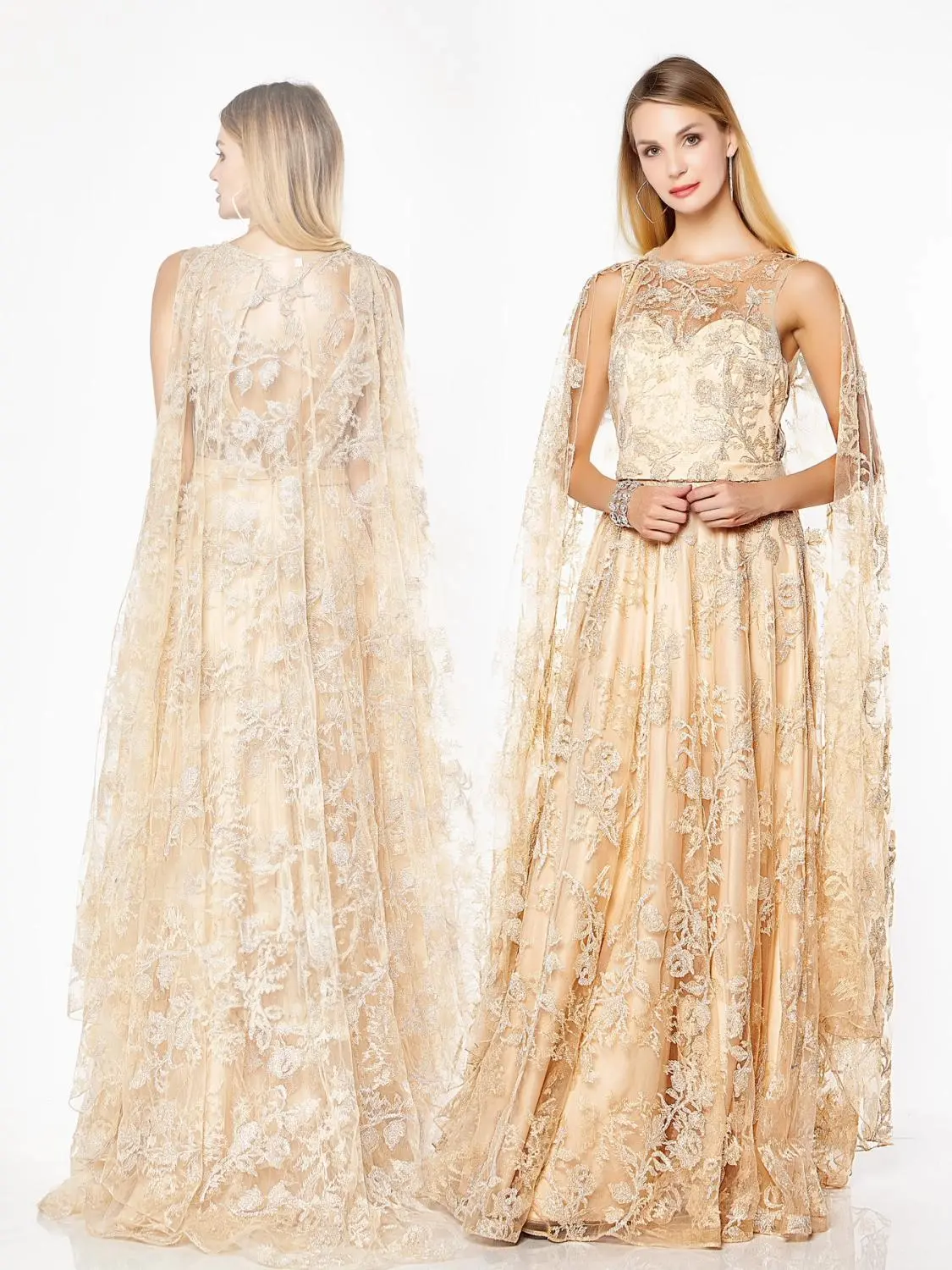 Angel Wing Lace Goddess Gown