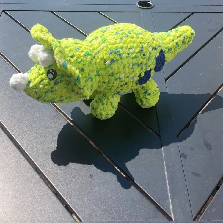 Handmade Crochet Triceratops - Perfect for Kids Room Decor